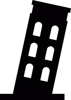 Leaning Tower Of Pisa Simple Line Art Svg, Free Vectors File